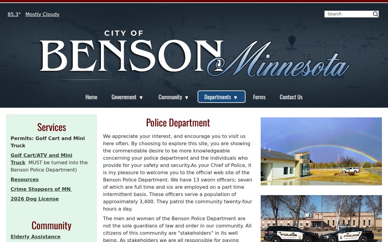 Benson warrant questions directed to the Benson Police Department page