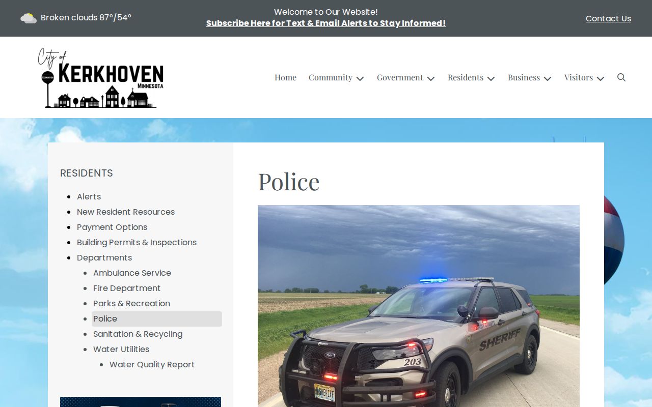 Kerkhoven warrant service explained on the official city police routing page
